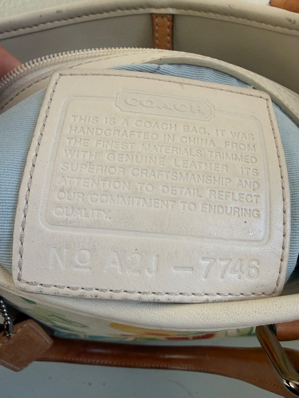 2002Vintage Y2K Coach Hamptons Floral Tote 7746, Printed Canvas and Vachetta - Picture 7 of 12